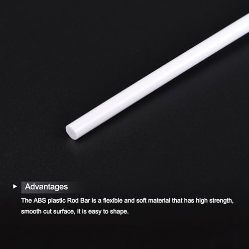 Image of MECCANIXITY ABS Plastic Rod Round Solid Bar 8mm x 250mm White for DIY Model Material, Architectural Model Making, DIY Sand Table, Pack of 1 Pcs