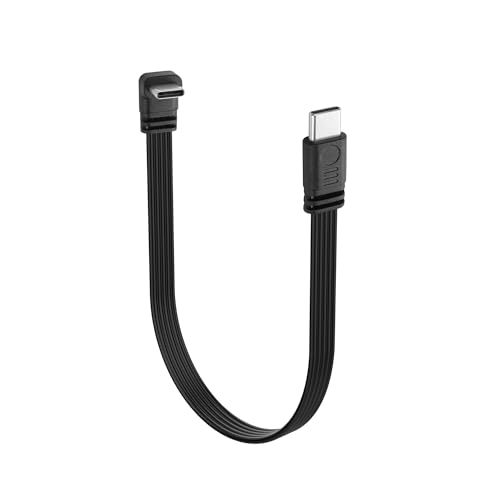 YACSEJAO 90 graden usb C naar USB-C kabel, haakse datakabel, 15 cm, type C stekker naar stekker, kort oplaadkabel voor telefoons en laptops