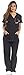 Just Love Women's Scrub Sets Six Pocket Medical Scrubs (V-Neck With Cargo Pant), Black, Medium