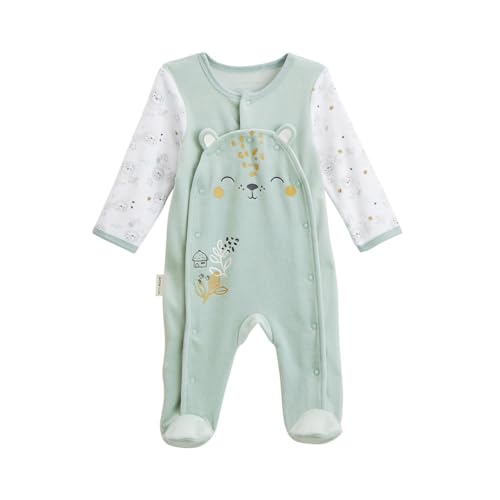 Petit Béguin - Pyjama bébé en velours ouverture pont Kenya