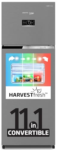 Image of Voltas Beko 'A Tata Product' 268 L 3 Star Frost Free Pro Smart Inverter compressor Double door Refrigerator (2023 Model, RFF315C /WPV501RXID, Brushed Silver, 11 in 1 Convertible, with HARVEST FRESH).