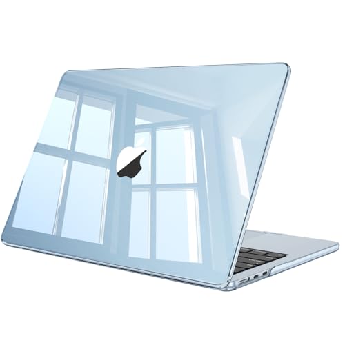 Image of Fintie Case for MacBook Air 13.6 A3449 /A3240 /A3113 /A2681, Sky Blue | 2022-2026, M2 /M3 /M4 /M5, Snap-On Shell Cover, Full Port Access, Easy On /Off, Lightweight