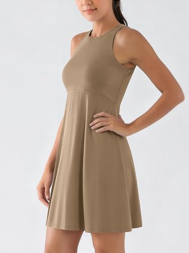 Image of ODODOS Casual Flare Tank Dress for Women Summer Sleeveless Sundress Mini Skater Dress