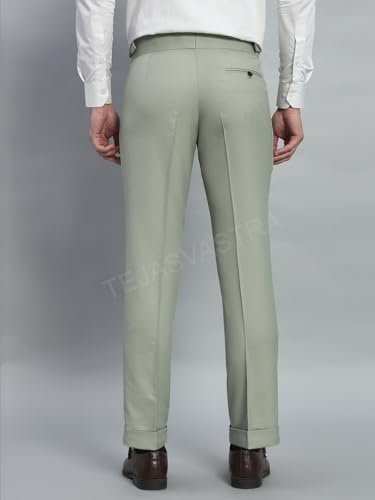 Image of FASHIONEMPIRE Men's Formal Trousers Front Pleated Double Button Gurkha Zion Pant Slim Fit | Stylish Formal Pant for Party and Casual Wear