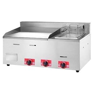 PLANCHA DE ASAR INDUSTRIAL A GAS 50CM CON FREIDORA INCLUIDA DE 8 LITROS