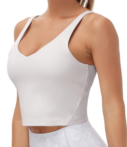 Image of THE GYM PEOPLE Womens' Sports Bra Longline Wirefree Padded with Medium Support