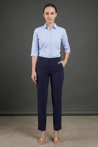 Image of modny Formal Trousers for Women Premium Polycotton, Regular Fit, Straight Pant for Girls | Ideal for Office, College & Professional Wear