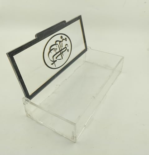 ChoiceHub Gifts Acrylic Haq Maher Money Gift Box with Golden Inscription – Jewellery and Cash Gift Box, Keeps up to 100 Currency Notes – 16x8x4 cm (Urdu Nikah Mubarak)