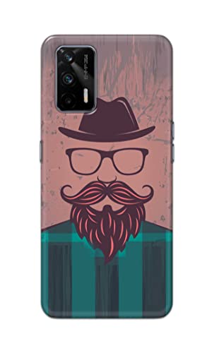Image of PRINTFIDAA Man Icon with Beard Shirt Hipster Printed Designer Hard Case for Realme GT 5G, Realme Q3 Pro 5G Back Cover -(e) RPM1001