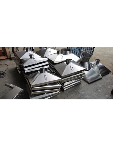 Campana extractora de humo de soldadura, colector de humo de acero inoxidable con conector de conducto, filtro de polvo inoxidable fácil de instalar para uso en taller industrial