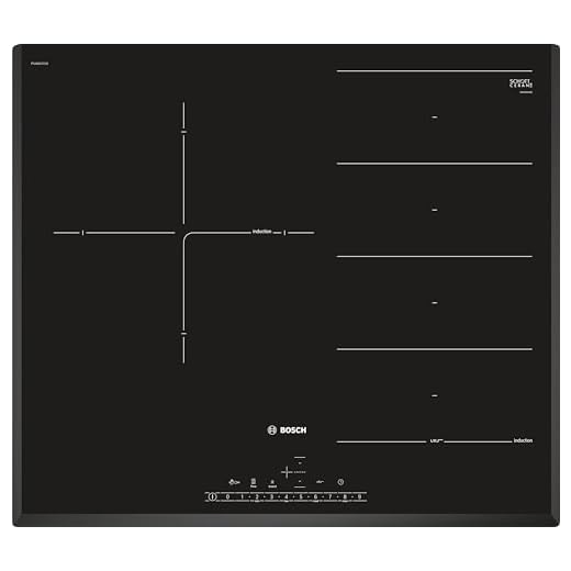 Bosch serie 6 - Placa inducción 60cm zona 28cm pxj651fc1e biselada negro