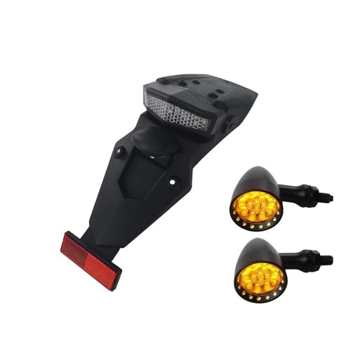 Feu frein moto universel LED étanche avec réflecteur de plaque