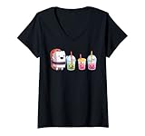 Photo Gallery donna boba tea e sushi divertente kawaii bubble tea lover graphic maglietta con collo a v Photo Gallery donna boba tea e sushi divertente kawaii bubble tea lover graphic maglietta con collo a v