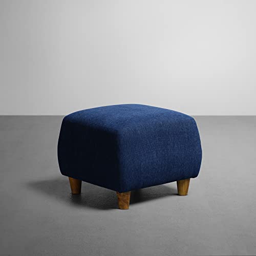 Image of Sleepyhead Yolo Ottoman Designed by Duroflex - Premium Fabric Pouf, Stylish & Durable Accent Stool - Berry Blue