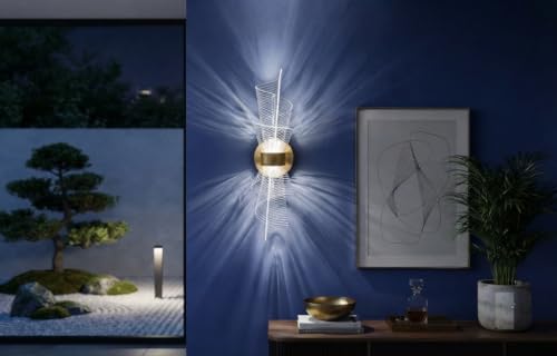 Image of Modern Wall Light for Living Room| Decorative Wall Sconce with Spiral Wire Design| Ambient Up & Down Lighting for Bedroom| Hallway| Home & Hotel Decor