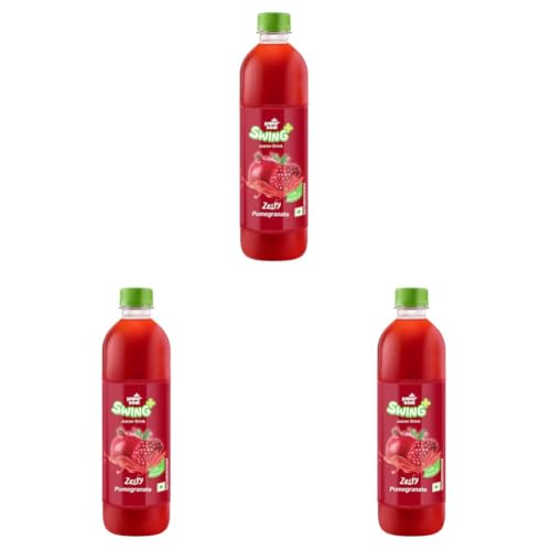 Image of Paper Boat Swing Zesty Pomegranate Juice, Enriched with Vitamin D, No Gmos, 600 ml (Pack of 3)