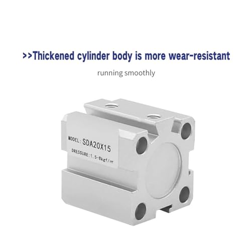 Cilindro compacto de doble efecto SDA de 20 mm y carrera de 15 mm 3