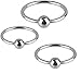 Cock Rings Stainless Steel Penis Rings Glans Ring Erection Enhancing Rings Erection Toy Set of 3 Pieces (1 Joy Ball)