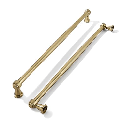 khtumeware 10 Pack 10 Inch(256mm) Champagne Bronze Cabinet Pulls, Champagne Brass Kitchen Cabinet Handles Gold Kitchen Cabinet Hardware for Cupboard Drawer Handles Dresser Pulls