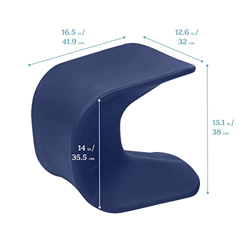 Image of ECR4Kids Wave Seat Perch Stool, 14in - 15.1in Seat Height, Flexible Seating, Navy, 2-Pack