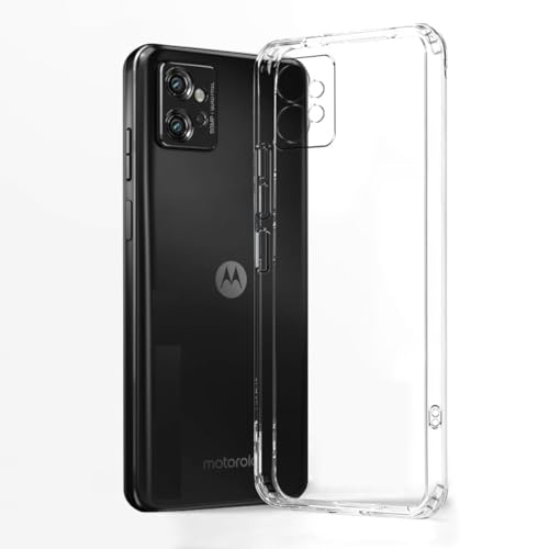 Image of COVERBLACK Soft Rubber Silicone Clear Back Cover for Motorola G32 - Transparent