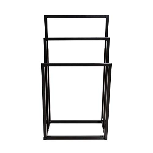 3 Tiers Metal Towel Rack Modern Freestanding Black Towel Holder For Bathroom Accessories Organizer(Black) #TOP5
