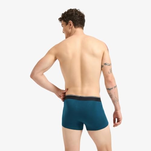 Image of Wellbi Mens Bamboo-Cotton Solid Trunks | 3x Softer Than Cotton | Breathable | Moisture-Wicking | 5x Odour Control | 4-Way Stretch | No Ride-Up Underwear