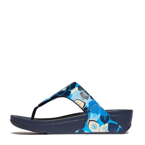 FitFlop Women's Lulu Flowerz Leather Toe-Post Sandals Wedge3