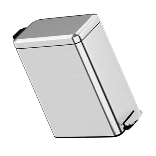 Caneca de basura de acero inoxidable con pedal para cocina y oficina