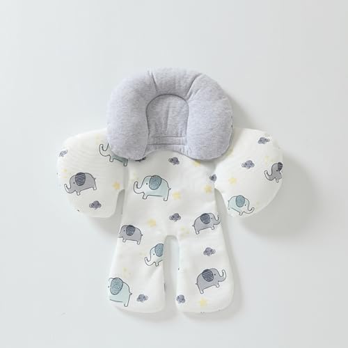 Image of Honeau 3in1 Carseat Head Body Support Newborn Reversible,3D Minnky Dot Infant Car Seat Insert,Soft Breathable Baby Car Seat Pillow Cushion Boy Girl,fit Stroller,Swing,Bouncer(Grey), Medium