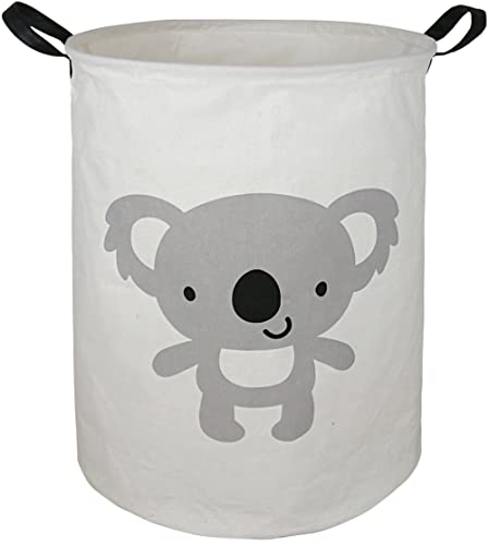 Image of KUNRO Large Storage Basket Toy Box Bin Laundry Bag Foldable Hamper Clothes Kids Gift Organizer Chest Waterproof Coating Organizer Dorm Nursery Home (Koala)