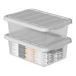 2-Pack Medium Storage Bins with Lids, 14 Quart Stackable Box - Image 6