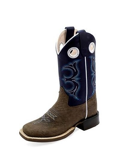 Old West Unisex-Child Broad Square Toe Boots Western
