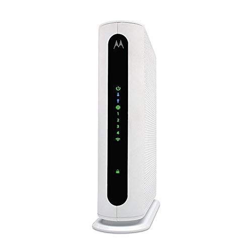 Motorola 8x4 Cable Modem + Wi-Fi N300 GigE Router, WHITE Model MG7310, 343Mbps DOCSIS 3.0, Certified by Comcast, Charter Spectrum, Time Warner, Cox, BrightHouse, More