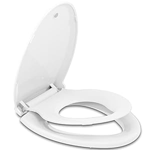 Hibbent Elongated Toilet Seat with Built-in Potty Training Seat, Magnetic Kids Toilet Seat Lid with Cover, Convertible…
