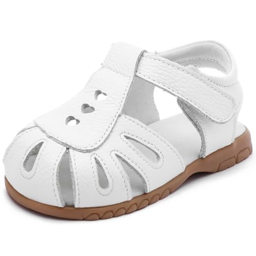 Image of Femizee Toddler Girls Leather Dress Sandals with Adjustable Strap