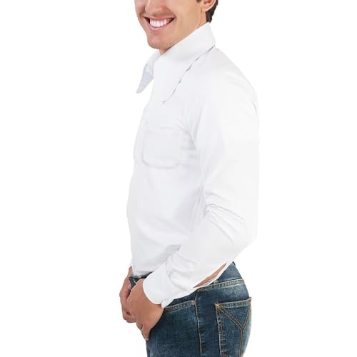 Mens 70s Disco Hip Hop Shirts Casual Button Down Paisley Floral Vintage Long Sleeve Large Collar Shirt3