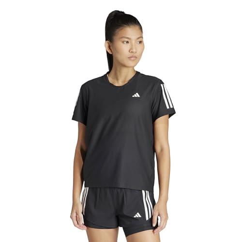 adidas Damen Own The Run Base Tee T-Shirt, Black/Reflective, M