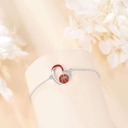 Sports Bracelet 925 Sterling Silver Sports Link Bracelet for Women Ball Jewelry Gifts for Ball Coach Lover Player2