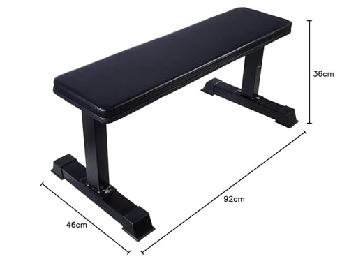 Image of Flat Gym Bench for Home Workout Multipurpose Exercise Bench Press Fitness bench Weight Strength Training, Flat, Black | 290 kg Capacity Weight