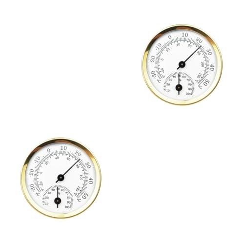 SUPVOX Hygrothermograph 2pcs Lens Pointer Analog Hygrothermograph