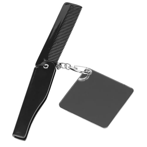 DECORNIJIA キーチェーン上の折りたたみ櫛 折りたたみヒゲコーム 手作りポケットコーム マンスケープ 折りたたみ可能 シェーバー用 細かい櫛 旅行トイレタリー スクラバー 男 ミラー: アクリル