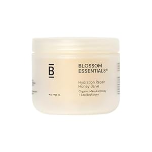 Blossom Essentials Honey Salve – Organic Manuka Honey Hydration Repair – Eczema Relief for Dry, Itchy, Sensitive Skin – Soothing Moisturizer & Balm for Kids, Adults – Made in USA – 4oz