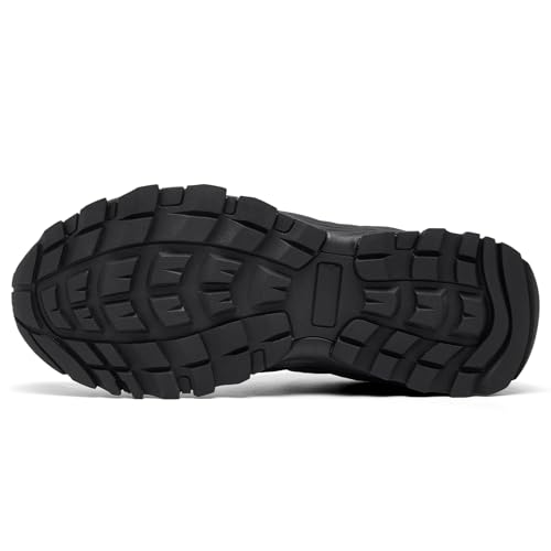 SHULOOK Herren Wanderschuhe Wasserdicht Leichte rutschfest Trekkingschuhe Outdoorschuhe Schwarz/Rot Gr 44EU