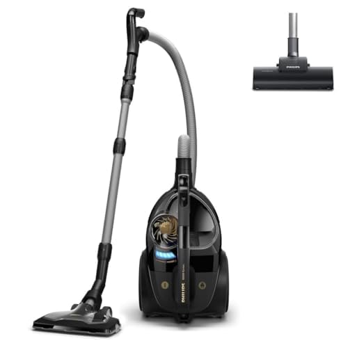 PHILIPS Aspirapolvere senza Sacco 9000, PowerCyclone 10, 900W, 11m | Capacità 2L, Spazzola TriActive+, filtro Allergy H13, NanoClean, telecomandato, aspirapolvere a traino nero (XB9154/09)