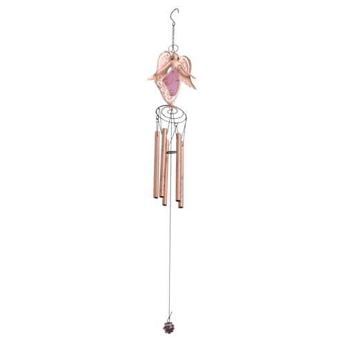 Carillon éolien lumineux suspendu décoration extérieur balcon cloche rose ZLBYGM