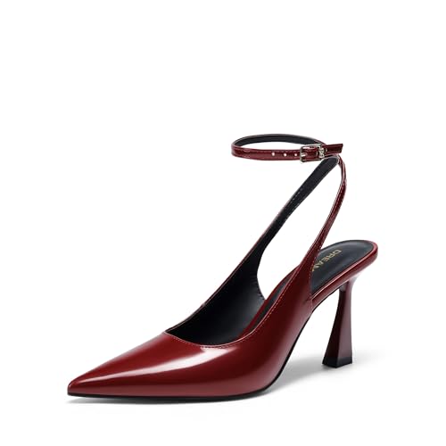 DREAM PAIRS Women's Closed Toe High Heel Pumps Shoes,Burgundy,8 - image 1