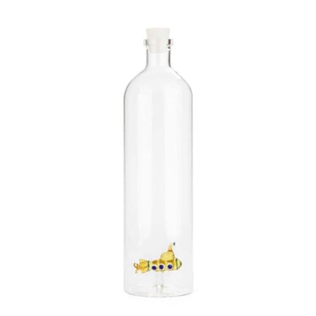 Balvi Atlantis Submarine Bottle - Fun and Unique Glass Water Bottle with Submarine Design 1 2L Borosilicate Glass