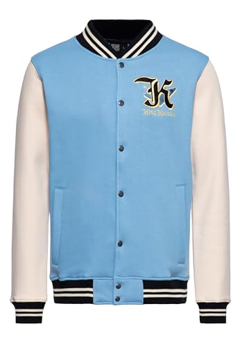 King Kerosin Giacca college da uomo | Baseball | 50S | 1950S | Rockabilly | Rock'n'roll | Vintage | Retro | Ricamo | Greaser | Detroit | Oldtimer | Felpa Detroit Greaser, cielo, XXL