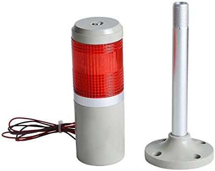 110V Red Normally Bright LED Warning Light Silent Alarm Beacon Light for Automotive, Workship and Residential Area